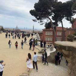 Park Guell's viewing platform.