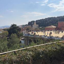 Park Guell's viewing platform.