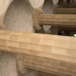 The ceiling of the viewing platform, featuring ceiling mosaics and chocolate sculptures.