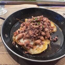 My breakfast the next day at La Quim: fried eggs and baby squid.