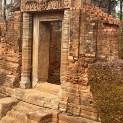 Many of the doors have carvings above