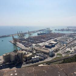 View of the port from Montjuic Castle.