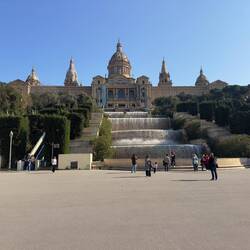 The waterfalls below Museu Nacional d'Art de Catalunya.