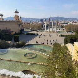 The waterfalls below Museu Nacional d'Art de Catalunya.