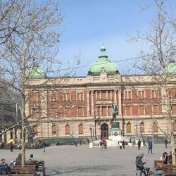 Republic Square with Prince Michael who saved Serbia in 1867.