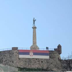 Victor monument; placement was controversial because he's nude.