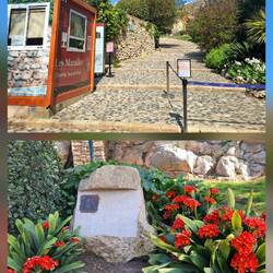 Eingang zum Archäologischen Spaziergang (Passeig Arqueològic) entlang der römischen Stadtmauern