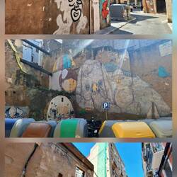 Hinterhöfe - so werden auch Müllsammelplätze mit Malereien verschönert