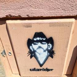 Graffiti-Kunstwerk, das Lemmy Kilmister, den verstorbenen Frontmann der Band Motörhead, darstellt