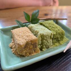 Postre gelatina con polvoa dulces, Waramochi 🥰