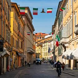 Reggio Emilia is the birthplace of the Italian Tricolor flag ... first adopted in 1797.