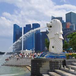 Merlion - eigentlich ein Werbegag, heute das Wahrzeichen Singapurs
