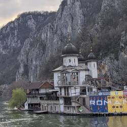 Abandoned monastery,.most of which is under water now because of the dam.