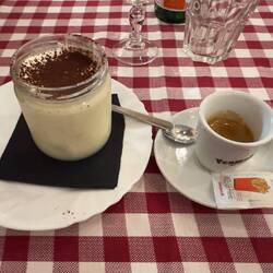 My tiramisu dessert at the local trattoria.