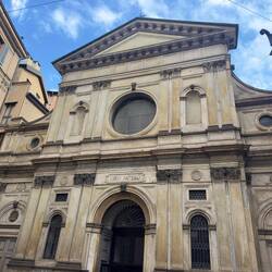The unassuming exterior of the Santa Maria Presso San Satiro.