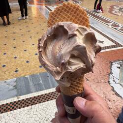 My gelato at Galleria Vittorio Emanuele II.