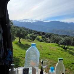 Standing above Grenada looking into the Sierra Nevada