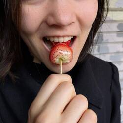 Kandierte Erdbeeren am Stiel