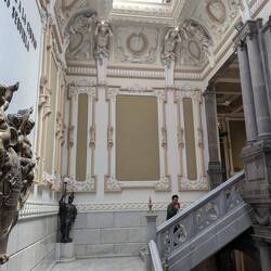 Decorative stairwell - every piece has meaning.