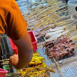 Most of the stalls positively groaned with sizzling, smoking, squirming street food.