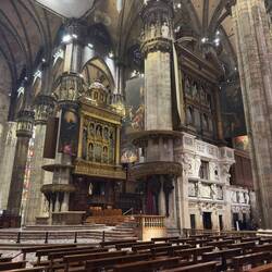 The pipe organ at the Duomo, the largest in Italy with 15,800 pipes.