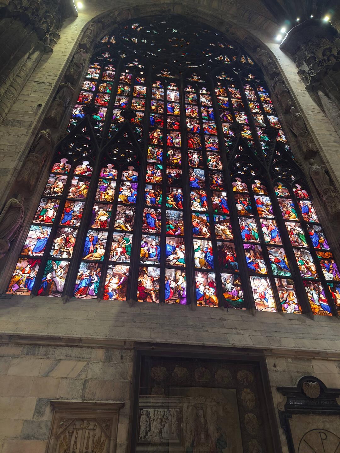 This was one of three huge stained glass walls; this one focused on the New Testament.