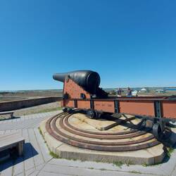 Die Kanonen im ersten Stock konnten 360° abdecken.