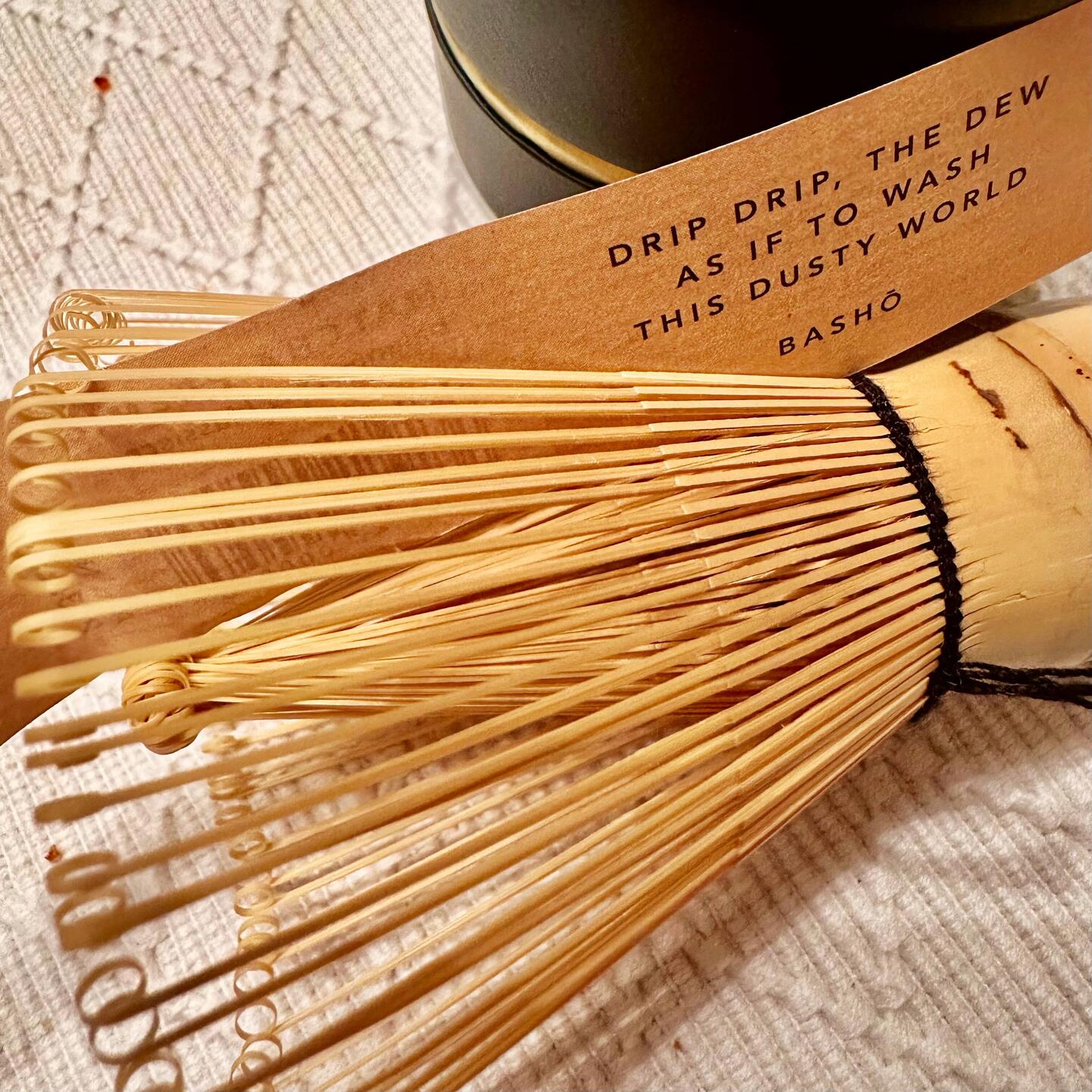 The dew falls drip-drop: Would I could dip myself here And wash away the world.