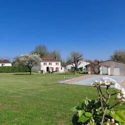 Looking towards the maison from the little pear tree in the foreground