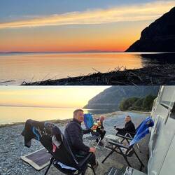 ..die🇬🇷Berge sind noch Schneebedeckt und doch geht es wieder öfter abends draußen zu sitzen😇