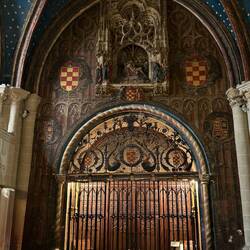 Iron grille characteristic of blending Gothic with Mudéjar