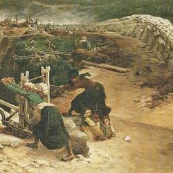 Georges Clairin " Kelp -burning at the Pointe du Raz " (1882 , oil on canvas , 240 x 132 cm , art an