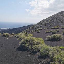 Abstieg auf der anderen Seite des Lavafeldes