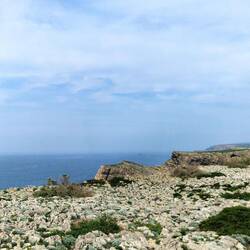 sie ging die steinerne Küste entlang