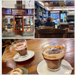 In diesem Café von 1866 genießen wir die Kaffeespezialität Bicerin aus Kaffee, Schokolade und Milch