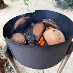 Coconut as Charcoal- YUM!