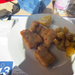 My second course at Ristorante Da Rosa - pan fried cod.