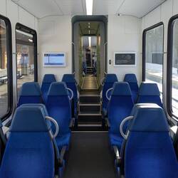 Interieur der Zahnradbahn nach Les Pléiades