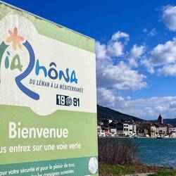 Jonction avec la Via Rhôna à Sarras