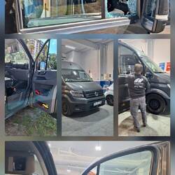 Einbruch in den Camper - die Dreiecksscheibe muss ersetzt werden