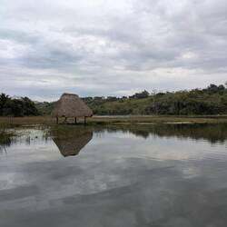 The lagoon next to the community