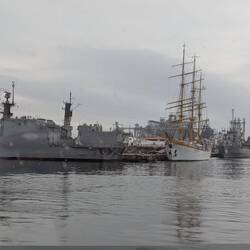 Announcement that they were doing military exercises today (we didn't see anything).