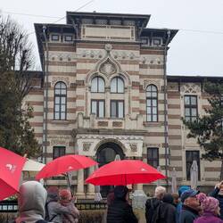 First semi-rain day; we looked even more like tourists with the red umbrellas. 🤦