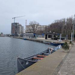 Seaside little area with wonderful restaurants, none of which were open yet.