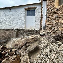 The patio was just below the whitewashed line.