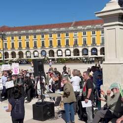 Praca de Commercio during rally