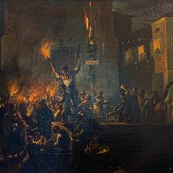 "Dance Around the Tree of Liberty on the Bridge on Via Lame in Bologna (1849)" ... by Belvederi.