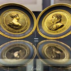 Medallions representing Gioacchino Murat & Caroline Bonaparte; King & Queen of Naples (1808-1812).