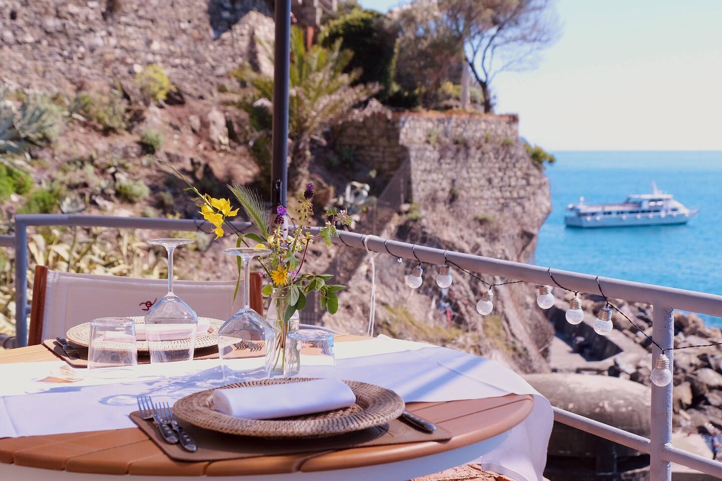 Mittagessen mit Aussicht, schade dass wir noch keinen Hunger haben