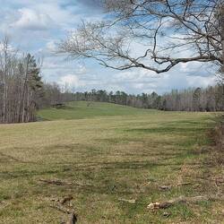 Die Pallisade von der Seite der Verteidiger, Kanonen waren auf dem Hügel links.